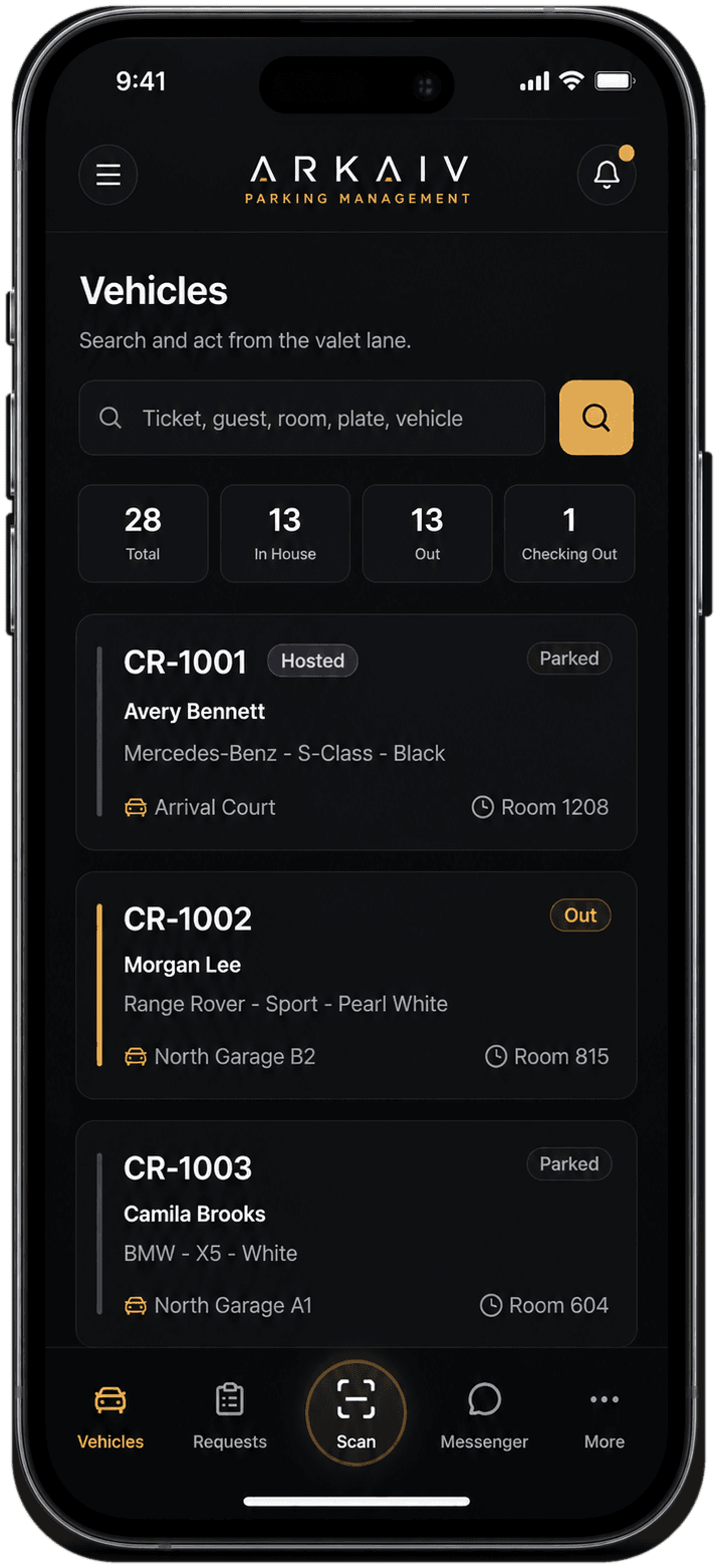 Arkaiv PAW mobile vehicle operations screen